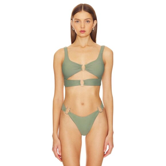 lovewave the Nicks Bikini Top in Olive Small Womens Swimsuit - Picture 1 of 8